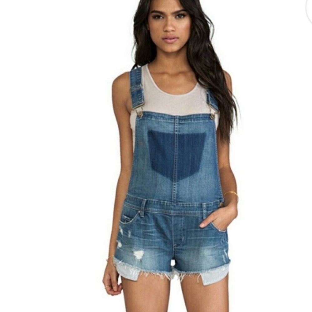 BLANK NYC Denim short overalls